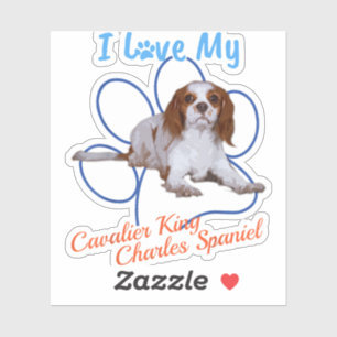 Pegatina Amo Mi Cavalier Rey Charles Spaniel Perro Lover