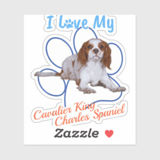 Pegatina Amo Mi Cavalier Rey Charles Spaniel Perro Lover