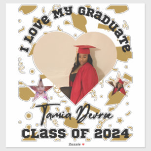 Pegatina Amo Mi Corazón Graduado 2024