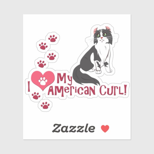 Pegatina ¡Amo Mi Curl Americano! (Hoja)