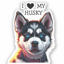 Pegatina Amo Mi Husky
