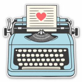 Pegatina Amo mi máquina de escribir
