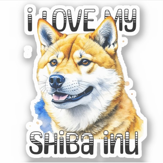 Pegatina Amo Mi Shiba Inu | Propietario de perros (Anverso)