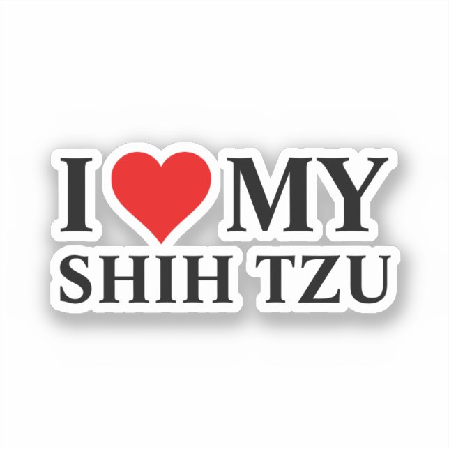 Pegatina Amo mi Shih Tzu (Anverso)