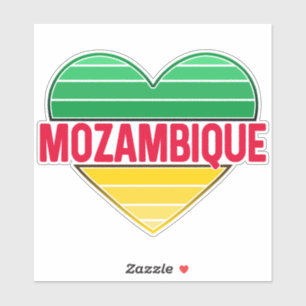 Pegatina Amo Mozambique, el corazón de Mozambique