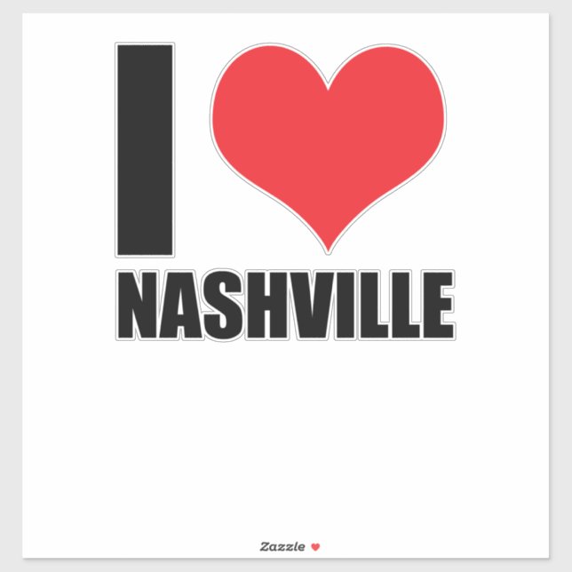 Pegatina Amo Nashville (Hoja)
