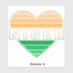 Pegatina Amo Níger, corazón nigerino