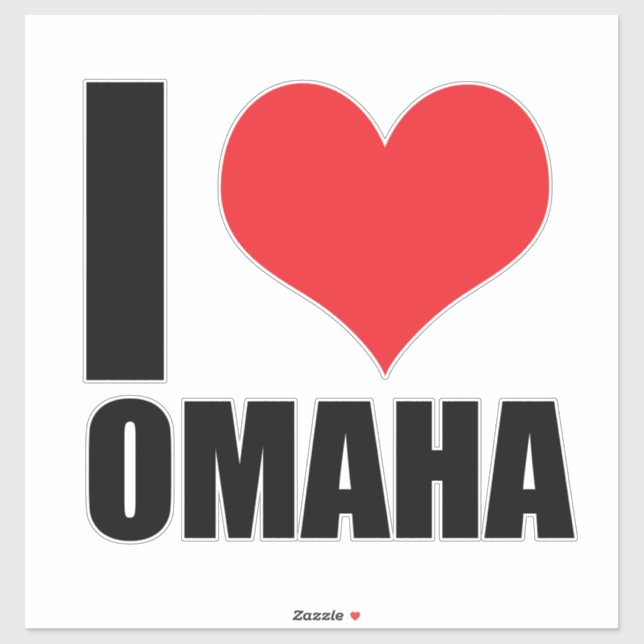 Pegatina Amo Omaha (Hoja)