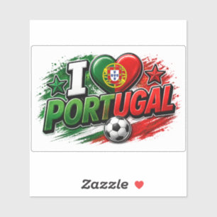 Pegatina ¡AMO PORTUGAL! Fan   Orgullo Portugués Fútbol