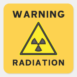 Pegatina amonestador de la radiación amarilla y