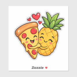 Pegatina Amor a Primera Rebanada - La Pizza Conoce a la Piñ