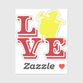 Pegatina AMOR AL INCENDIO con bombero de tierras silvestres