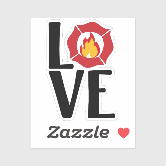 Pegatina AMOR AL INCENDIO con cruz y llama maltesas [FL11] (Hoja)