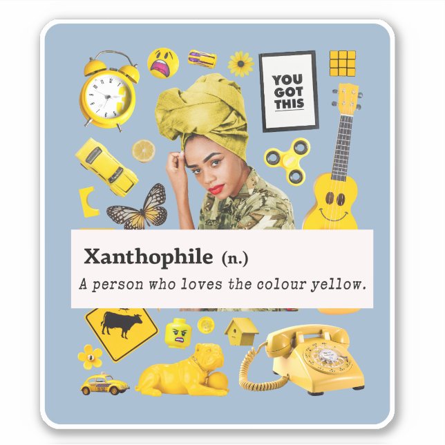 PEGATINA AMOR AMARILLO DEL ELEMENTO AMARILLO XANTÓFILO (Anverso)