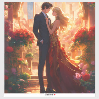 Pegatina "Amor atorado: Romántico Personalizado-Pegatina de