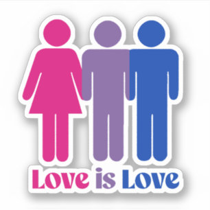 Pegatina Amor Bisexual es Amor Masculino