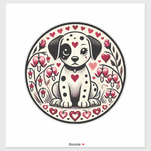 Pegatina Amor Dalmata (Hoja)