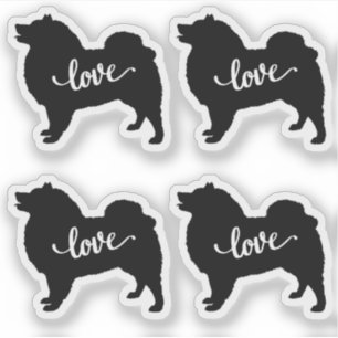 Pegatina Amor de raza de perro esquimal x4 Vinyl