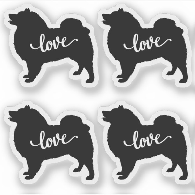 Pegatina Amor de raza de perro esquimal x4 Vinyl (Anverso)