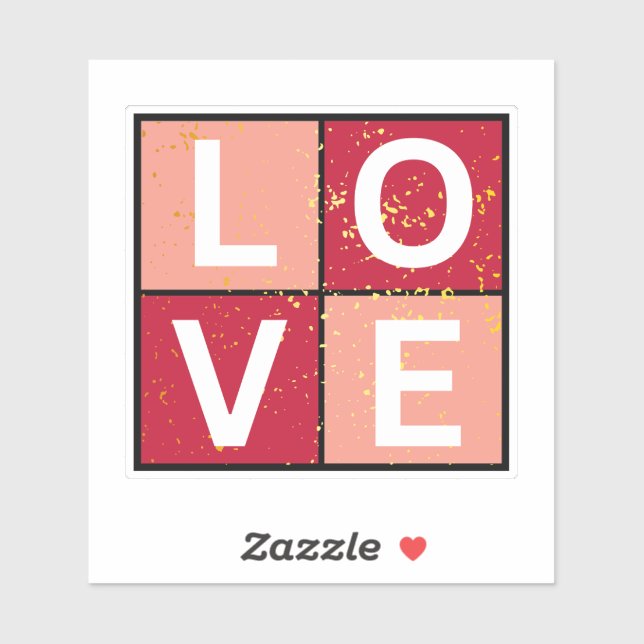 Pegatina Amor, Día de San Valentín (Hoja)