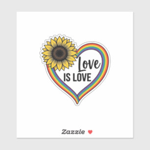 Pegatina Amor Es Amor Girasol Corazón Camiseta Vintage Vect