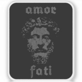 Pegatina Amor Fati - Marcus Aurelius (gris vintage)