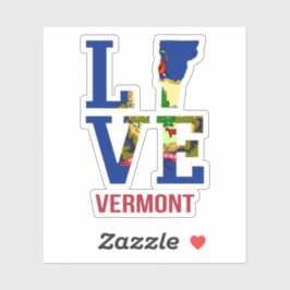 Pegatina Amor por la bandera del estado de Vermont