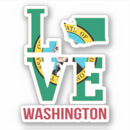 Pegatina Amor por la bandera del estado de Washington