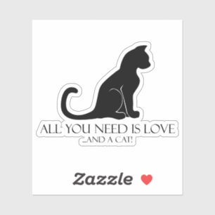 Pegatina Amor y un gato