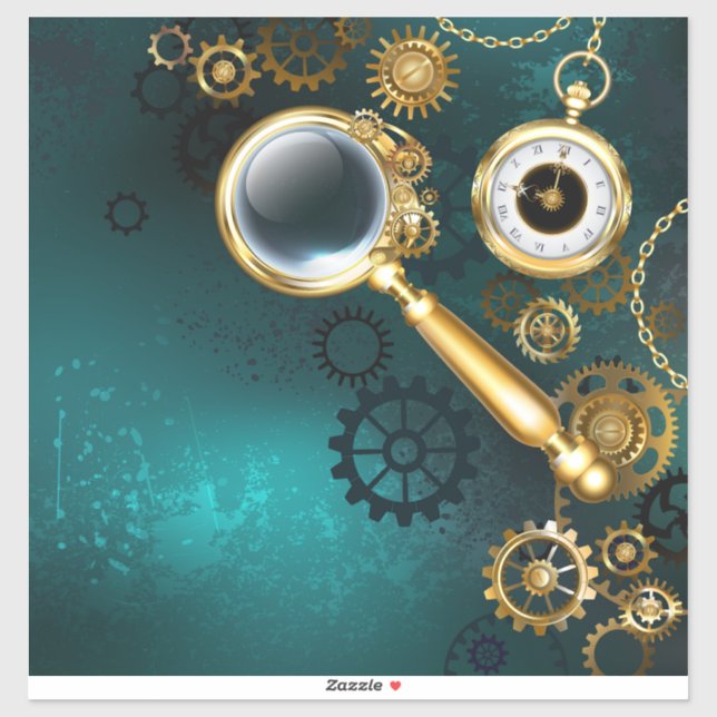 Pegatina Ampliador en estilo Steampunk (Hoja)