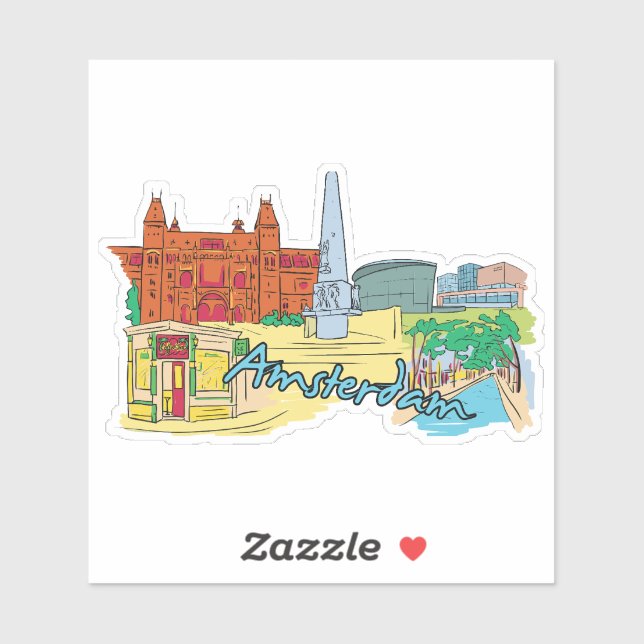 Pegatina Ámsterdam (Hoja)