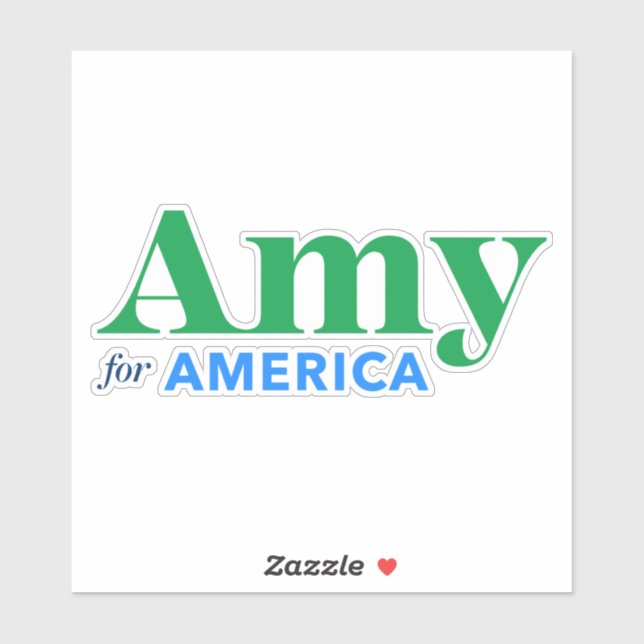 Pegatina Amy Klobuchar 2020 Amy para presidente (Hoja)