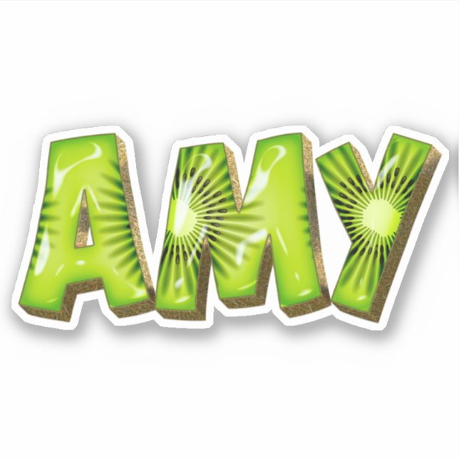 Pegatina Amy Name Kiwi Design Aufkleber Sticker (Anverso)