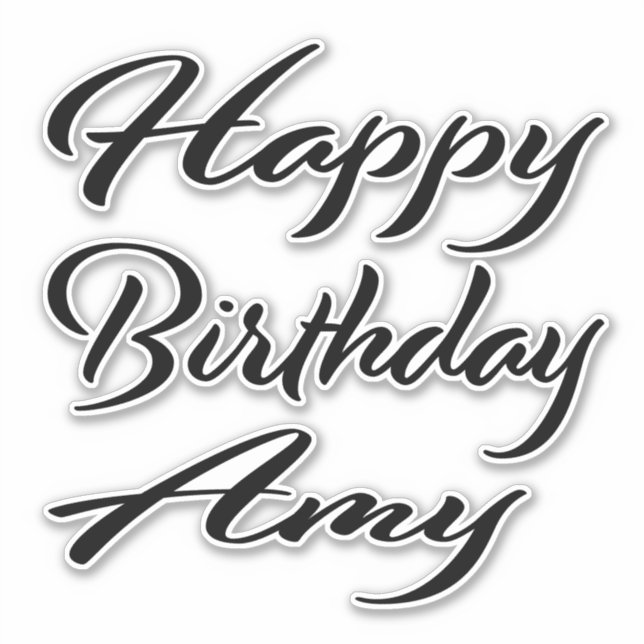 Pegatina Amy Name Vorname black Sticker Geburtstag (Anverso)