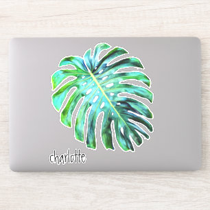 Pegatina Añada la tipografía moderna de la hoja tropical
