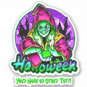 Pegatina Añadir nombre, bola de manzana verde púrpura