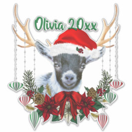 Pegatina AÑADIR NOMBRE - Navidades Adorables Pygmy Goat Kid