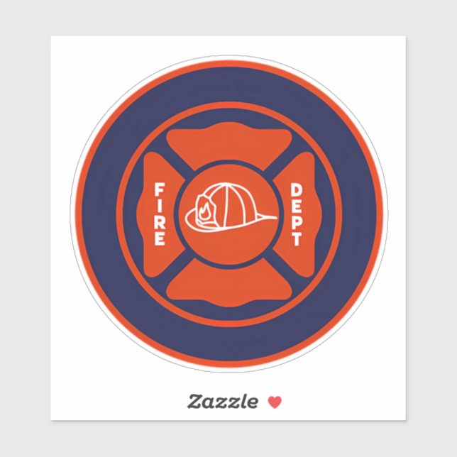 Pegatina Añadir su propio departamento de bomberos de texto (Hoja)