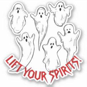 Pegatina Añadir texto de nombre, levantar los espíritus, de