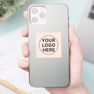 Pegatina Añadir tu logotipo aquí l rosa Rubor promocional