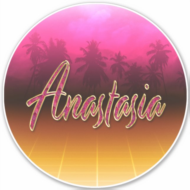 Pegatina Anastasia Vorname Name pink Aufkleber Sticker (Anverso)
