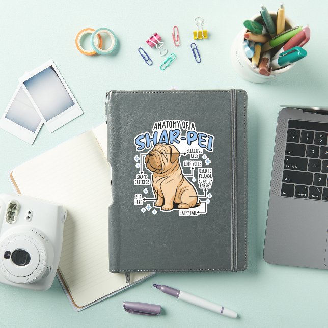 PEGATINA ANATOMÍA DE UN PERRO SHARPEI (Funda para iPad)
