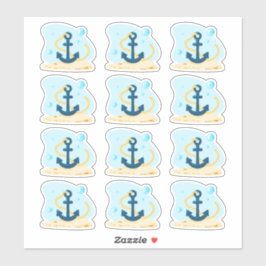 Pegatina Ancla. Un mundo submarino. Vida marina