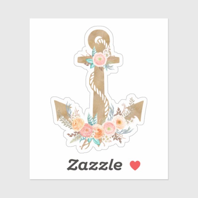 Pegatina Anclaje floral acuático naumático (Hoja)