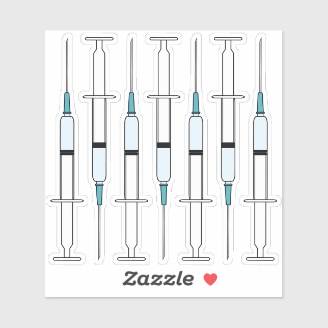 Pegatina Anclar la aguja de la jeringa para la vacuna COVID (Hoja)