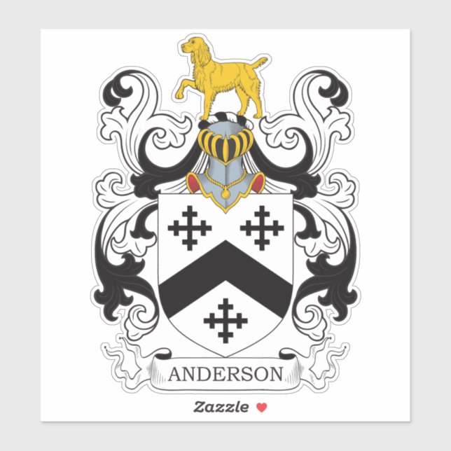Pegatina Anderson Family Crest (Hoja)
