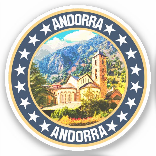 Pegatina Andorra (Anverso)