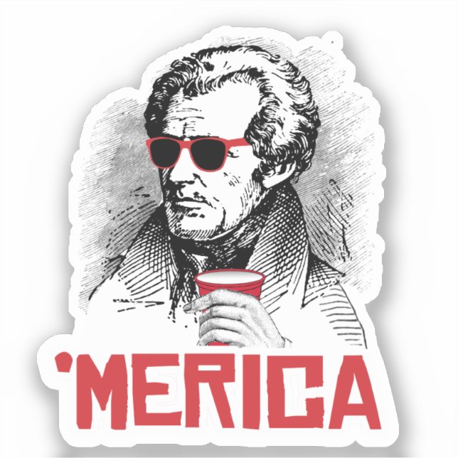 Pegatina Andrew Jackson 'Fiesta Merican (Anverso)
