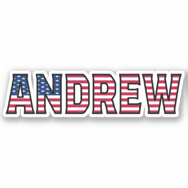 Pegatina Andrew Name Vorname USA Sticker Stickerset (Anverso)