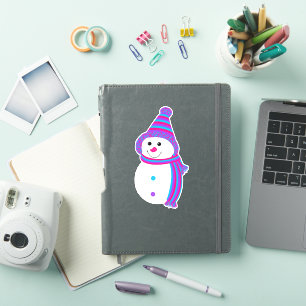 Pegatina Androgyne Pride Snowman Bandera de Snowman